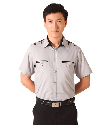 铭棉0091男装衬衫保安服套装航空铁路工作服城管保安服